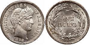 1 Dime / 10 Cent Estados Unidos de América (1776 - ) Cobre/Plata 