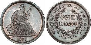 1 Dime / 10 Cent Estados Unidos de América (1776 - ) Cobre/Plata 