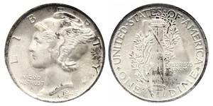 1 Dime / 10 Cent Estados Unidos de América (1776 - ) Cobre/Plata 