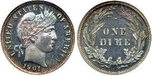 1 Dime / 10 Cent Estados Unidos de América (1776 - ) Cobre/Plata 