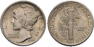 1 Dime / 10 Cent Estados Unidos de América (1776 - ) Cobre/Plata 