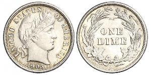 1 Dime / 10 Cent Estados Unidos de América (1776 - ) Cobre/Plata 