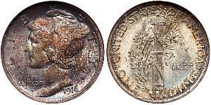 1 Dime / 10 Cent Estados Unidos de América (1776 - ) Cobre/Plata 