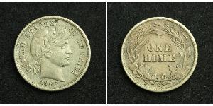1 Dime / 10 Cent Estados Unidos de América (1776 - ) Cobre/Plata 