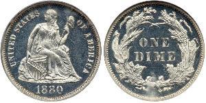 1 Dime / 10 Cent Estados Unidos de América (1776 - ) Cobre/Plata 