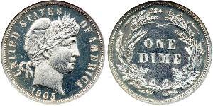 1 Dime / 10 Cent Estados Unidos de América (1776 - ) Cobre/Plata 