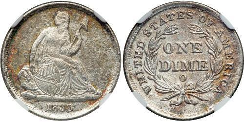 1 Dime / 10 Cent Estados Unidos de América (1776 - ) Cobre/Plata 
