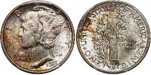 1 Dime / 10 Cent USA (1776 - ) Copper/Silver 