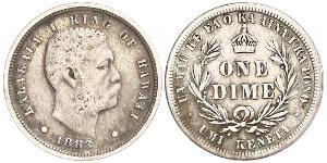 1 Dime / 10 Cent Estados Unidos de América (1776 - ) Plata Kalakaua