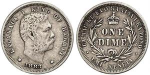 1 Dime / 10 Cent Estados Unidos de América (1776 - ) Plata Kalakaua
