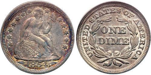 1 Dime / 10 Cent Estados Unidos de América (1776 - ) Plata 