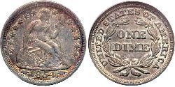 1 Dime / 10 Cent Vereinigten Staaten von Amerika (1776 - ) Silber 