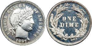 1 Dime / 10 Cent Vereinigten Staaten von Amerika (1776 - ) Silber/Kupfer 