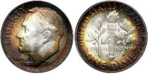 1 Dime / 10 Cent 美利堅合眾國 (1776 - ) 銀 