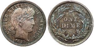 1 Dime / 10 Cent 美利堅合眾國 (1776 - ) 銀/銅 