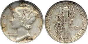 1 Dime / 10 Cent 美利堅合眾國 (1776 - ) 銀/銅 