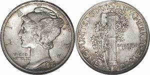 1 Dime / 10 Cent 美利堅合眾國 (1776 - ) 銀/銅 