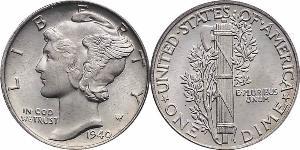 1 Dime / 10 Cent 美利堅合眾國 (1776 - ) 銀/銅 