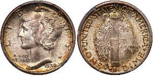 1 Dime / 10 Cent 美利堅合眾國 (1776 - ) 銀/銅 