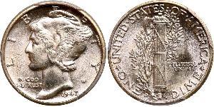 1 Dime / 10 Cent 美利堅合眾國 (1776 - ) 銀/銅 