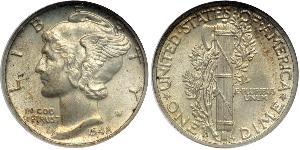 1 Dime / 10 Cent 美利堅合眾國 (1776 - ) 銀/銅 