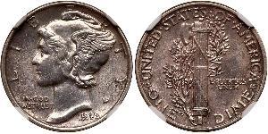 1 Dime / 10 Cent 美利堅合眾國 (1776 - ) 銀/銅 