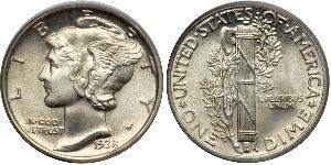 1 Dime / 10 Cent 美利堅合眾國 (1776 - ) 銀/銅 