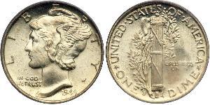 1 Dime / 10 Cent 美利堅合眾國 (1776 - ) 銀/銅 