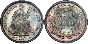 1 Dime / 10 Cent 美利堅合眾國 (1776 - ) 銀/銅 