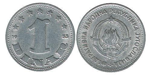1 Dinar Socialist Federal Republic of Yugoslavia (1943 -1992) Aluminium 