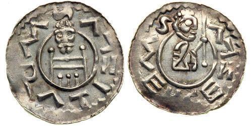 1 Dinar Bohême Argent Wratislaus II of Bohemia (?-1092)