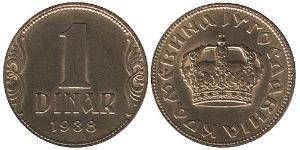 1 Dinar Sozialistische Föderative Republik Jugoslawien (1943 -1992) Bronze/Aluminium 