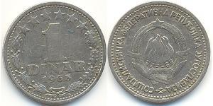 1 Dinar Socialist Federal Republic of Yugoslavia (1943 -1992) Copper/Nickel 