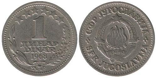 1 Dinar Sozialistische Föderative Republik Jugoslawien (1943 -1992) Kupfer/Nickel 