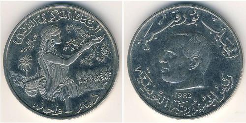 1 Dinar Tunesien Kupfer/Nickel 
