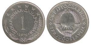 1 Dinar Sozialistische Föderative Republik Jugoslawien (1943 -1992) Kupfer/Zink 