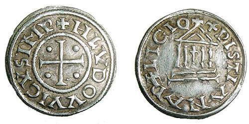 1 Dinar Fränkisches Reich (481-843) Silber Ludwig der Fromme (778-840)