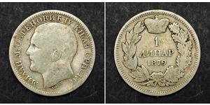 1 Dinar Serbien Silber Milan I. (Serbien)