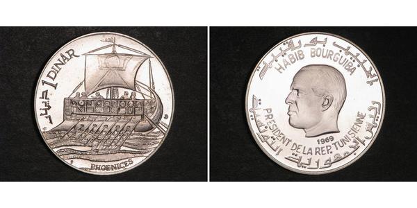 1 Dinar Tunisia (1956 - ) Silver 