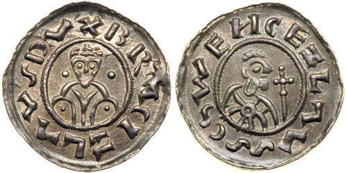 1 Dinar 波希米亚 銀 Bretislaus I, Duke of Bohemia (1005-1055)