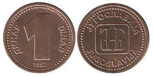 1 Dinaro República Federativa Socialista de Yugoslavia (1943 -1992) Cobre/Zinc 