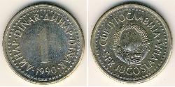 1 Dinaro República Federativa Socialista de Yugoslavia (1943 -1992) Níquel/Cobre/Zinc 