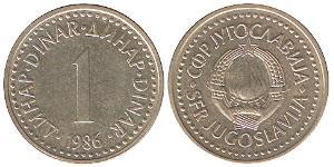 1 Dinaro República Federativa Socialista de Yugoslavia (1943 -1992) Níquel/Latón 