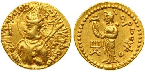 1 Dinaro Imperio kushán (60-375) Oro Huvishka (?-180)