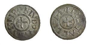 1 Dinaro Frankish Empire (481-843) Plata Ludovico Pío (778-840)