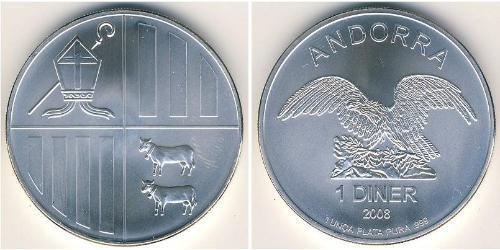 1 Diner Andorra (1278 - ) Silber 