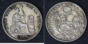 1 Dinero Peru Silver 