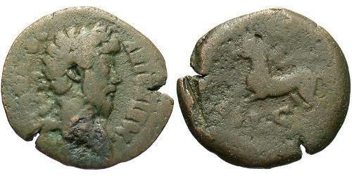 1 Diobol Römische Kaiserzeit (27BC-395) Bronze Mark Aurel (121-180)