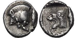 1 Diobol Antikes Griechenland (1100BC-330) Silber 