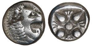 1 Diobol / 2 Обол Древняя Греция (1100BC-330) Серебро 